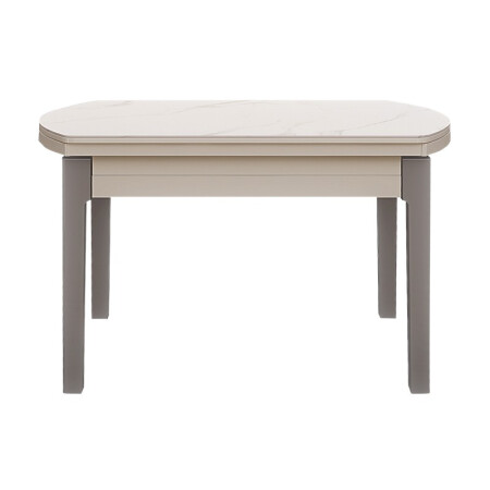 家居 意式简奢多功能可折叠圆形岩板台面餐桌670102(1.3米)