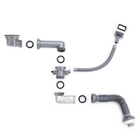 潜水艇（Submarine）水槽侧排下水管套装菜盆下水器下水管套装侧面靠墙排水设计节约空间 CSQ-14D 单槽140提篮下水套装