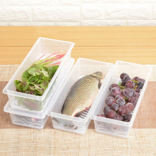 百露 冰箱保鲜盒收纳盒 食品储物盒杂粮收纳箱厨房收纳筐 C款3个装