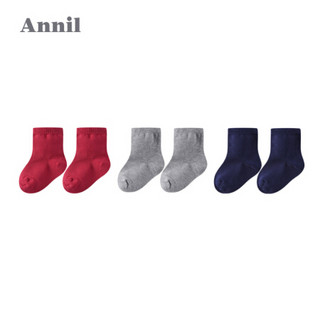 安奈儿童装男女童新款袜子中袜三件装 杂色01 14-16