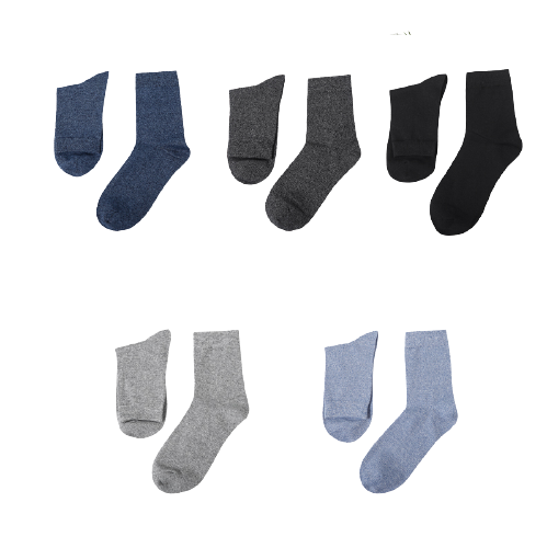 京东京造 男士中筒袜 5双装(深蓝色+浅蓝色+深灰色+浅灰色+黑色)