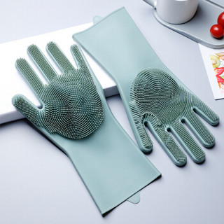 佳佰 洗碗手套 2只装均码 多功能家务清洁手套 厨房刷碗防水加厚耐用手套 J5001