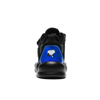 史努比（SNOOPY）童鞋男童棉鞋冬季新款二棉潮流运动鞋保暖跑步鞋 深蓝 26码内长约162mm