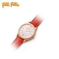 FolliFollie芙丽圣诞节礼物腕表编织表带石英手表女防水 WF15R032SPW WF15R032SPW-RED