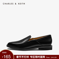 CHARLES＆KEITH2021春季CK1-71680027简约休闲低跟乐福鞋单鞋女鞋 Black黑色 41