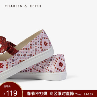 CHARLES＆KEITH2021春季CK9-71700088蝴蝶结装饰儿童休闲鞋 粉色PINK 29