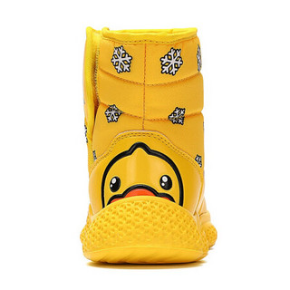 小黄鸭（B.Duck）童鞋男童靴子冬季新款舒适耐磨雪地靴防滑棉靴 黄色 29码内长约181mm