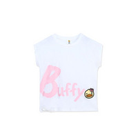B.duck小黄鸭童装女童短袖T恤夏季洋气宝宝半袖儿童上衣 BF2102902 白色 140cm