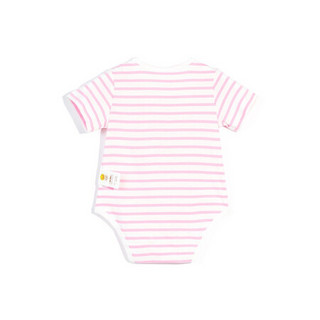 B.duck Baby系列 小黄鸭童装宝宝连体衣夏季纯棉短袖包屁衣（2件装） 粉色/白粉 90cm