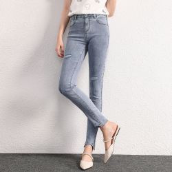 春新款小脚裤女韩版修身显瘦泫雅九分休闲牛仔裤女