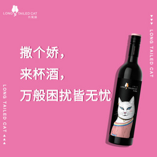 张裕  长尾猫小味儿多（果香型 ）半干红葡萄酒 750ml*6瓶 整箱装 国产红酒