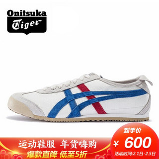 ASICS 亚瑟士 Onitsuka Tiger/鬼塚虎休闲鞋男女复古小白鞋 MEXICO 66 TH2J4L-0142 白色/蓝色 41.5