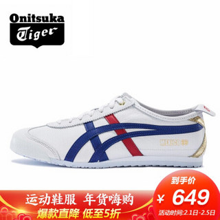 Onitsuka Tiger/鬼塚虎明星同款百搭运动休闲鞋MEXICO66 D507L-0152 白色/深蓝色 37.5