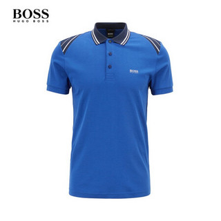 HUGO BOSS雨果博斯Polo衫男2019春夏商务休闲Logo短袖Polo衫50404272 462-蓝色 XL