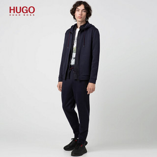 HUGO BOSS雨果博斯男裤秋季时尚潮流宽松运动长裤休闲裤 405-深蓝色 XL