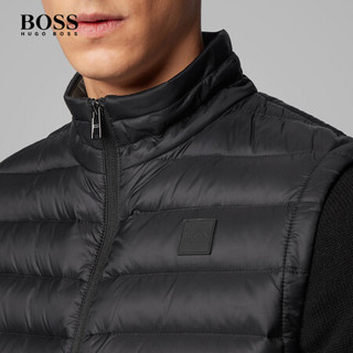 HUGO BOSS 雨果博斯羽绒服男2020款早春可折叠防水羽绒马甲50427097 001-黑色 52