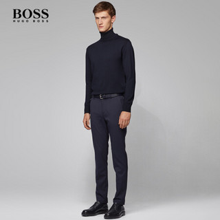 HUGO BOSS 雨果博斯裤子男2020款早春商务时尚斜纹弹力修身长裤 402-深蓝色 44