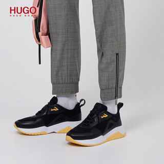 HUGO BOSS雨果博斯鞋子男2020款春夏纳帕革网眼细节跑步风格运动鞋 460-泛蓝色 44
