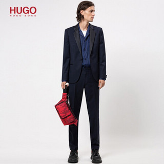 HUGO BOSS雨果博斯西服套装男2020款春夏羊毛时尚燕尾服50422867 405 48