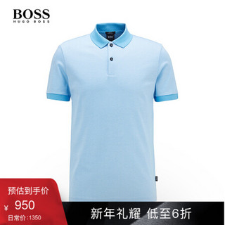 HUGO BOSS雨果博斯POLO衫男2020款微图案装饰棉质修身男士Polo衫 449-湖绿色 XL