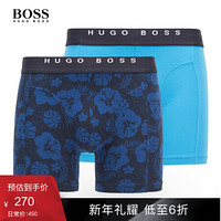 HUGO BOSS雨果博斯内裤男2020款徽标裤腰平角内裤 466-泛蓝色 M