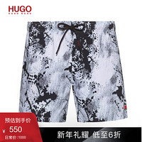 HUGO BOSS雨果博斯2020款通体印花速干游泳短裤 123-白色 M