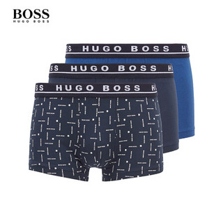 HUGO BOSS雨果博斯内裤男2020款弹力棉平纹布运动短裤三条装 970-多色 L
