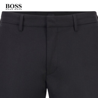 HUGO BOSS 雨果博斯男士2021早春拉链口袋修身弹力法拉绒休闲裤 001-黑色 54