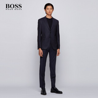 HUGO BOSS雨果博斯男士2021年春夏款初剪羊毛细条纹西服套装 402-深蓝色 50A