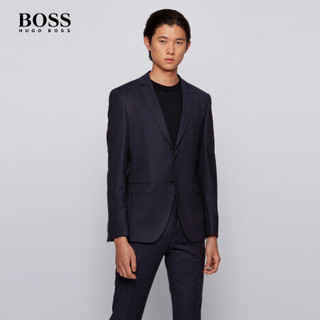 HUGO BOSS雨果博斯男士2021年春夏款初剪羊毛细条纹西服套装 402-深蓝色 50A