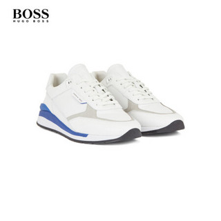 HUGO BOSS雨果博斯男士2021年春夏保时捷系列徽标混合皮革运动鞋 104-白色 44