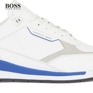 HUGO BOSS雨果博斯男士2021年春夏保时捷系列徽标混合皮革运动鞋 104-白色 44