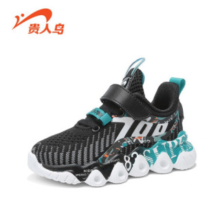 贵人鸟童鞋男童运动鞋2020新款秋季春秋款跑步鞋网面透气时尚鞋子 黑
