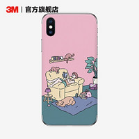 3M 原创手机贴纸苹果创意背膜 Cat and Girl_Koke iPhone Xs