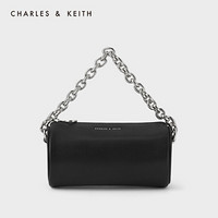 CHARLES＆KEITH2021春季新品CK2-80781418女士透明链条手提斜挎包 Black黑色 S