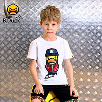 B.duck小黄鸭童装 男童短袖t恤夏季宽松中小童纯棉圆领T恤 BF2001917 白色 140cm