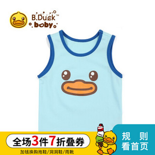 B.duck Baby系列 小黄鸭童装小宝宝背心夏装男女孩无袖t恤上衣 淡蓝 110cm