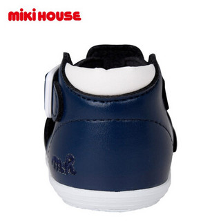 MIKIHOUSE男女儿童皮凉鞋学步鞋二段日本制包头软12-9303-822 藏蓝色 12CM