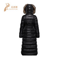 孔雀翎Moncler/蒙口2020新款女士优雅HUDSON双拉链尼龙长款羽绒服大衣 黑色 5