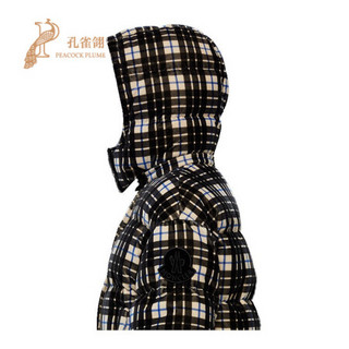 孔雀翎Moncler/蒙口羽绒服2020新款女士徽标DAOS棉质格子图案休闲时尚 黑色 0