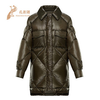 孔雀翎Moncler/蒙口羽绒服女2020新款女装时尚经典尼龙弹性袖口DOUMBE 军绿色 3