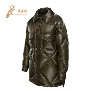 孔雀翎Moncler/蒙口羽绒服女2020新款女装时尚经典尼龙弹性袖口DOUMBE 军绿色 3