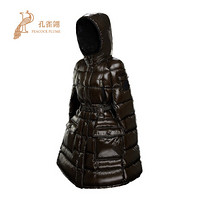 孔雀翎Moncler/蒙口羽绒服2020新款女装时尚经典CONGLOUE拉链口袋抽绳长款外套 汽油绿 5