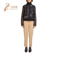 FERRAGAMO/菲拉格慕女装2020新款女士时尚经典纳帕羊皮外套夹克 黑色 M