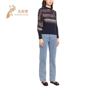 FERRAGAMO/菲拉格慕女装2020新款女士时尚经典印花丝质罗纹圆领毛衣 花色 XL