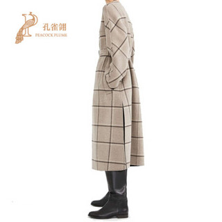 MaxMara/麦丝玛拉2021新款女士VEZZANO翻领侧面下摆开叉羊毛大衣 黑色 42