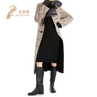 MaxMara/麦丝玛拉2021新款女士VEZZANO翻领侧面下摆开叉羊毛大衣 黑色 42