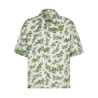 Dior 迪奥 X Amoako Boafo Oblique 男士短袖衬衫 183C506A5133_C086 白色/绿色 41
