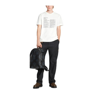路易威登LV男装T恤短袖正面说明文字背面编织图案印花标准版型1A8GVG S