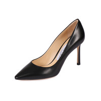 周仰杰 JIMMY CHOO 女士皮革尖头高跟鞋黑色 ROMY 85 KID 247 BLACK 36.5码